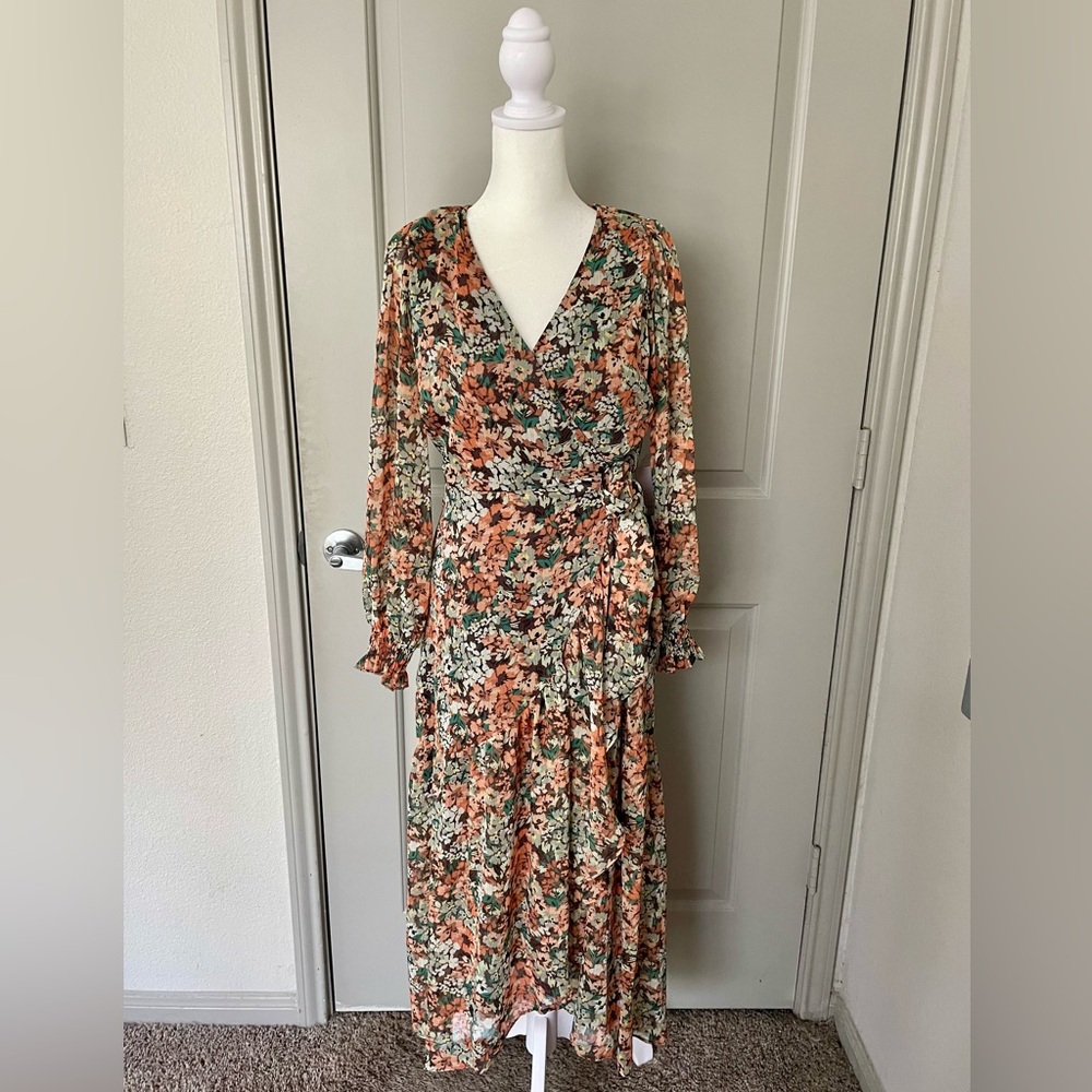 LC Lauren Conrad Multicolor Floral Midi Dress